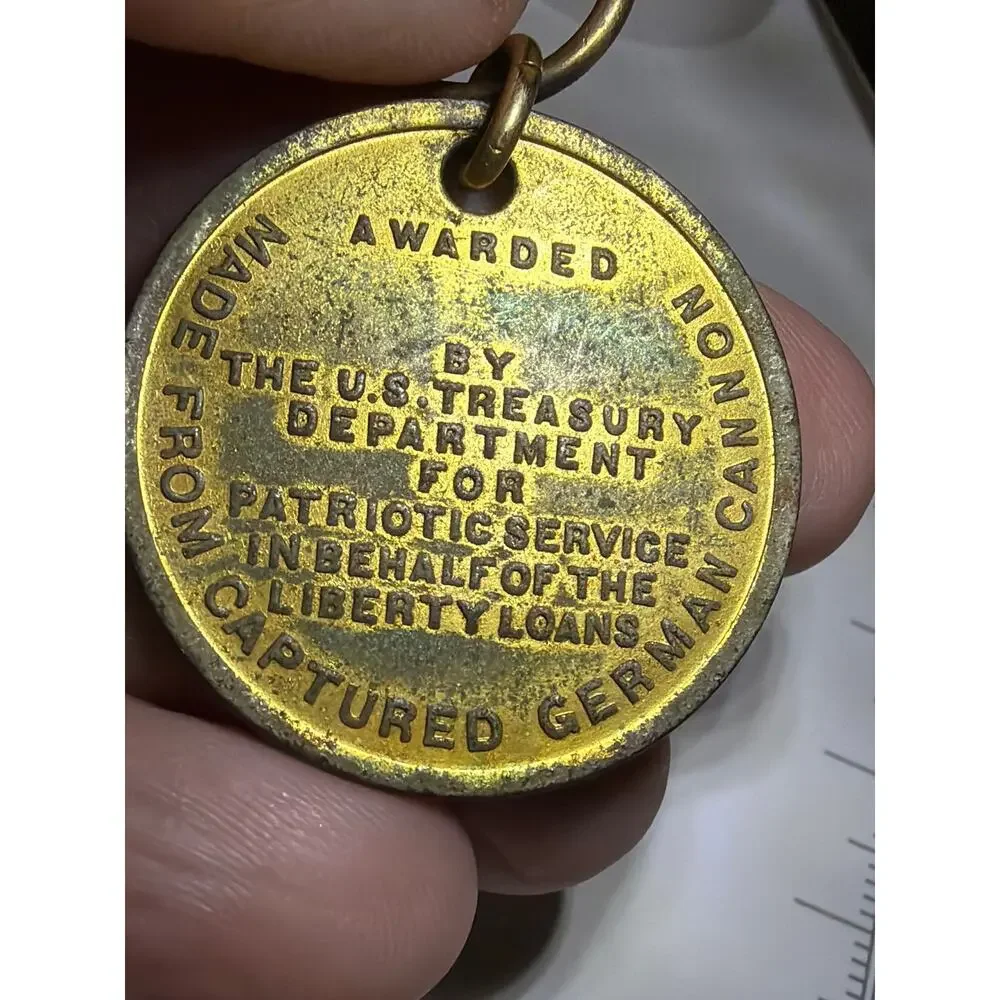 WWI US Treasury Liberty Loan Award Medal Captured German Cannon Patriotic Token